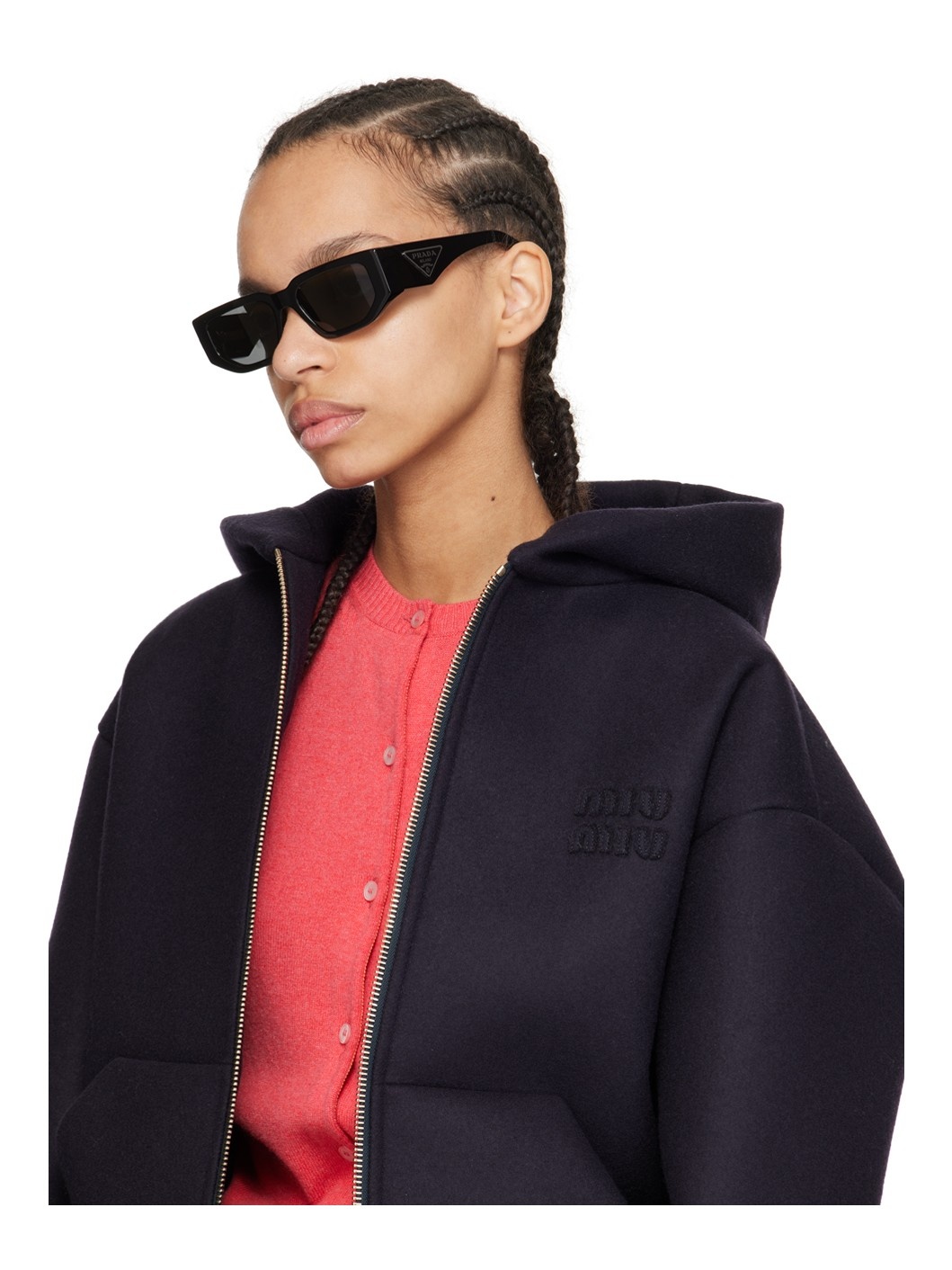 Black Rectangular Sunglasses - 4