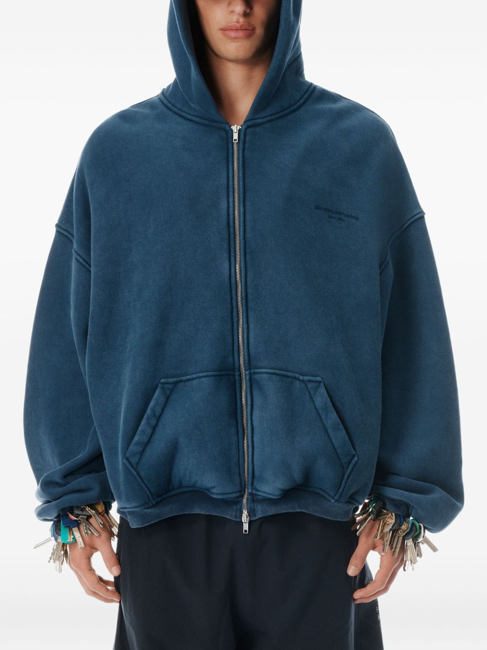 logo-print zip-up hoodie - 5