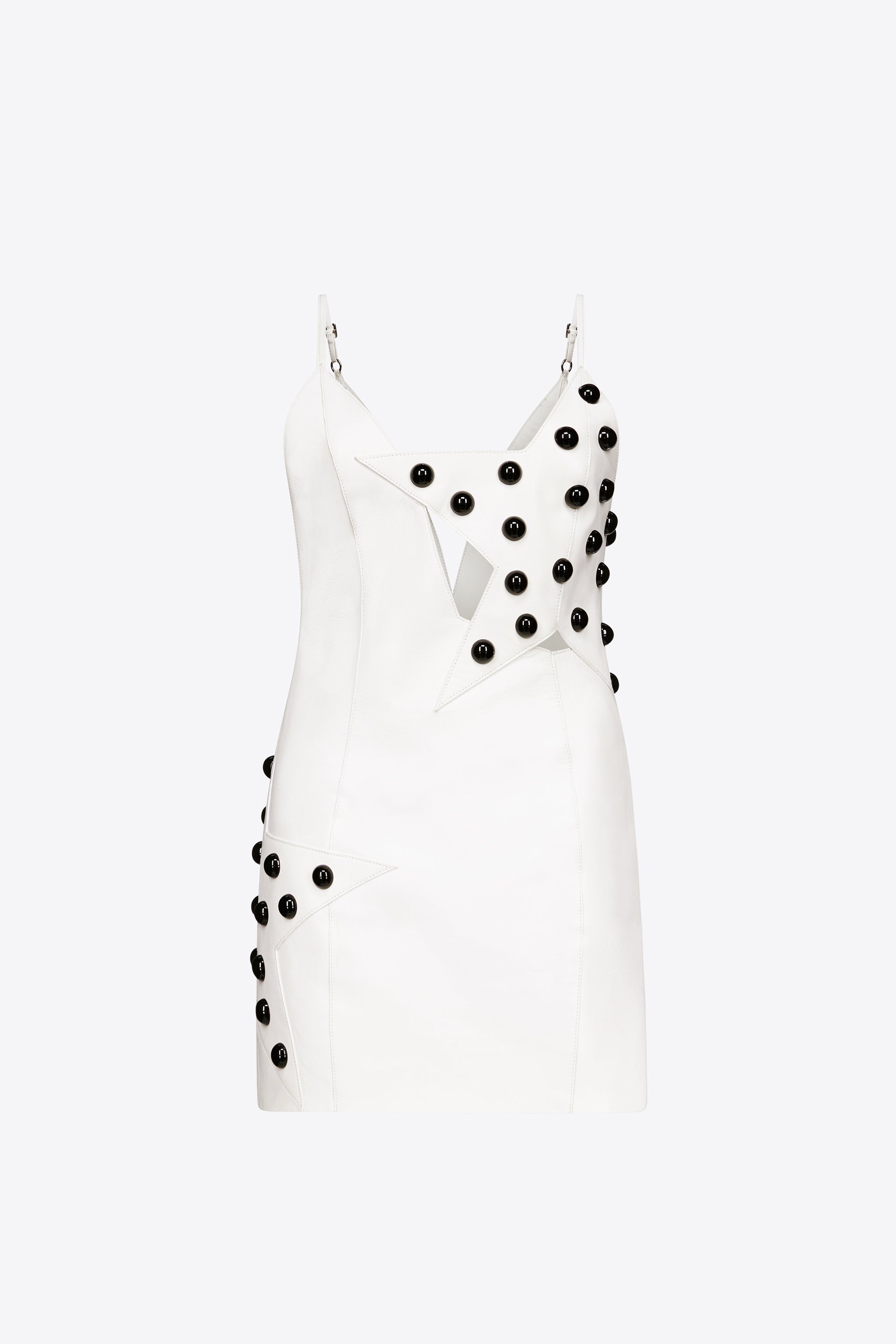 STUDDED POLKA DOT LEATHER DRESS - 1