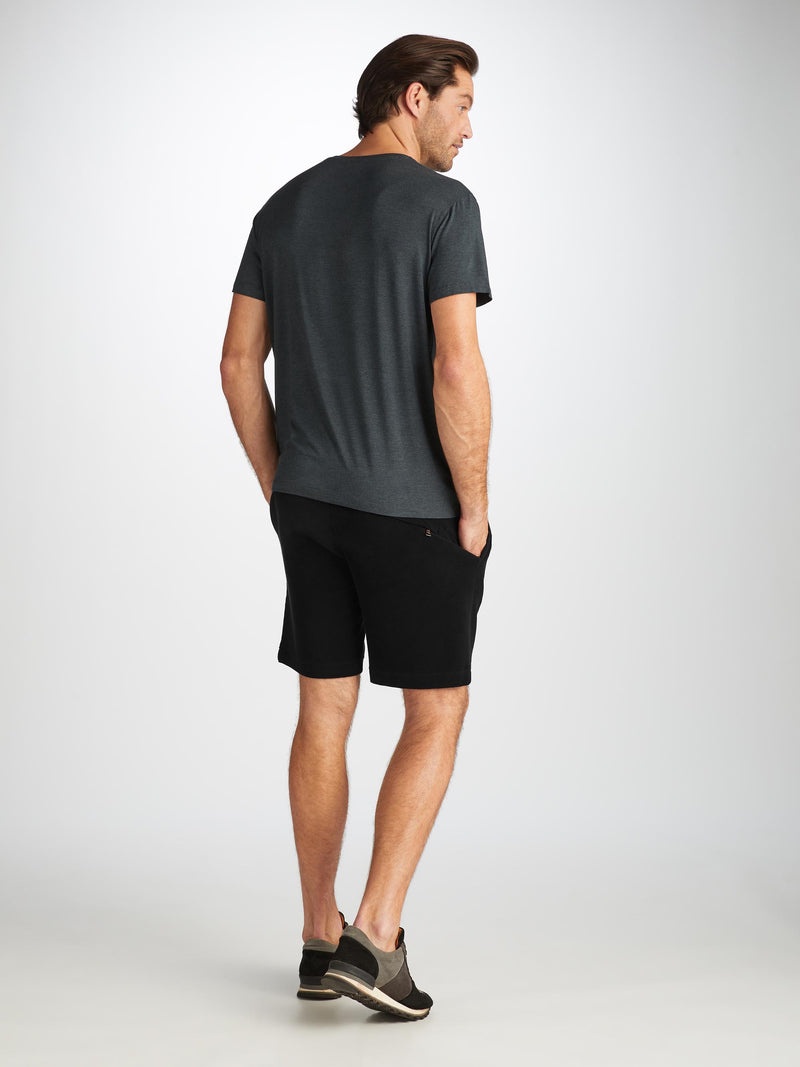 Men's Towelling Shorts Isaac Terry Cotton Black - 4