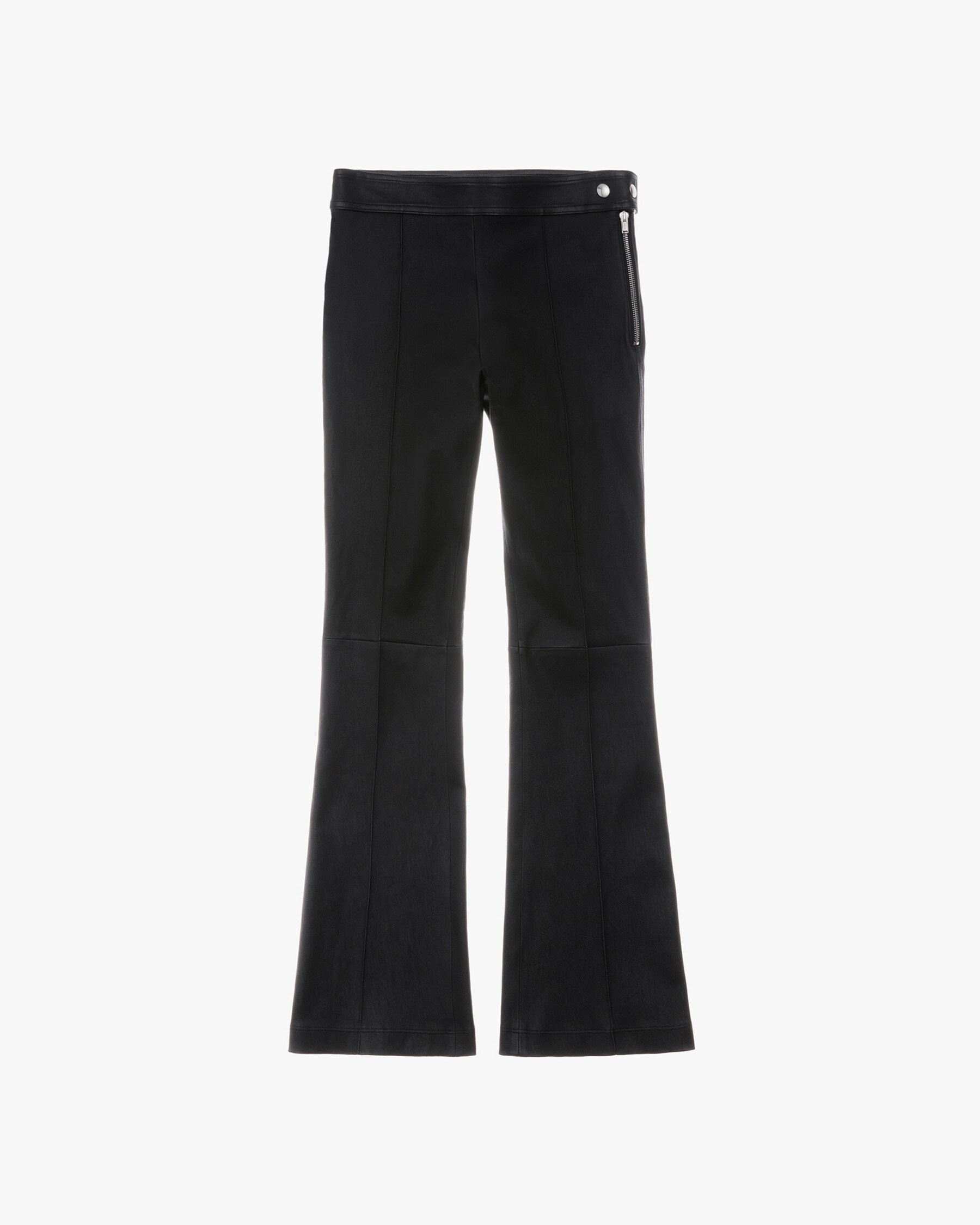 CROPPED FLARE LEATHER PANT - 1