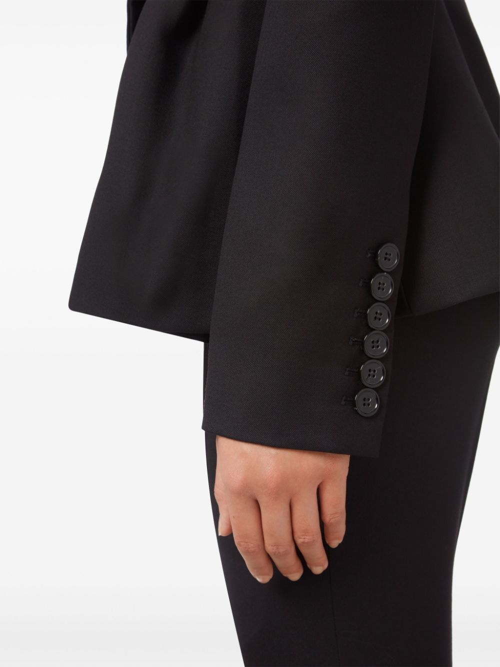 peplum hem wool blazer - 5