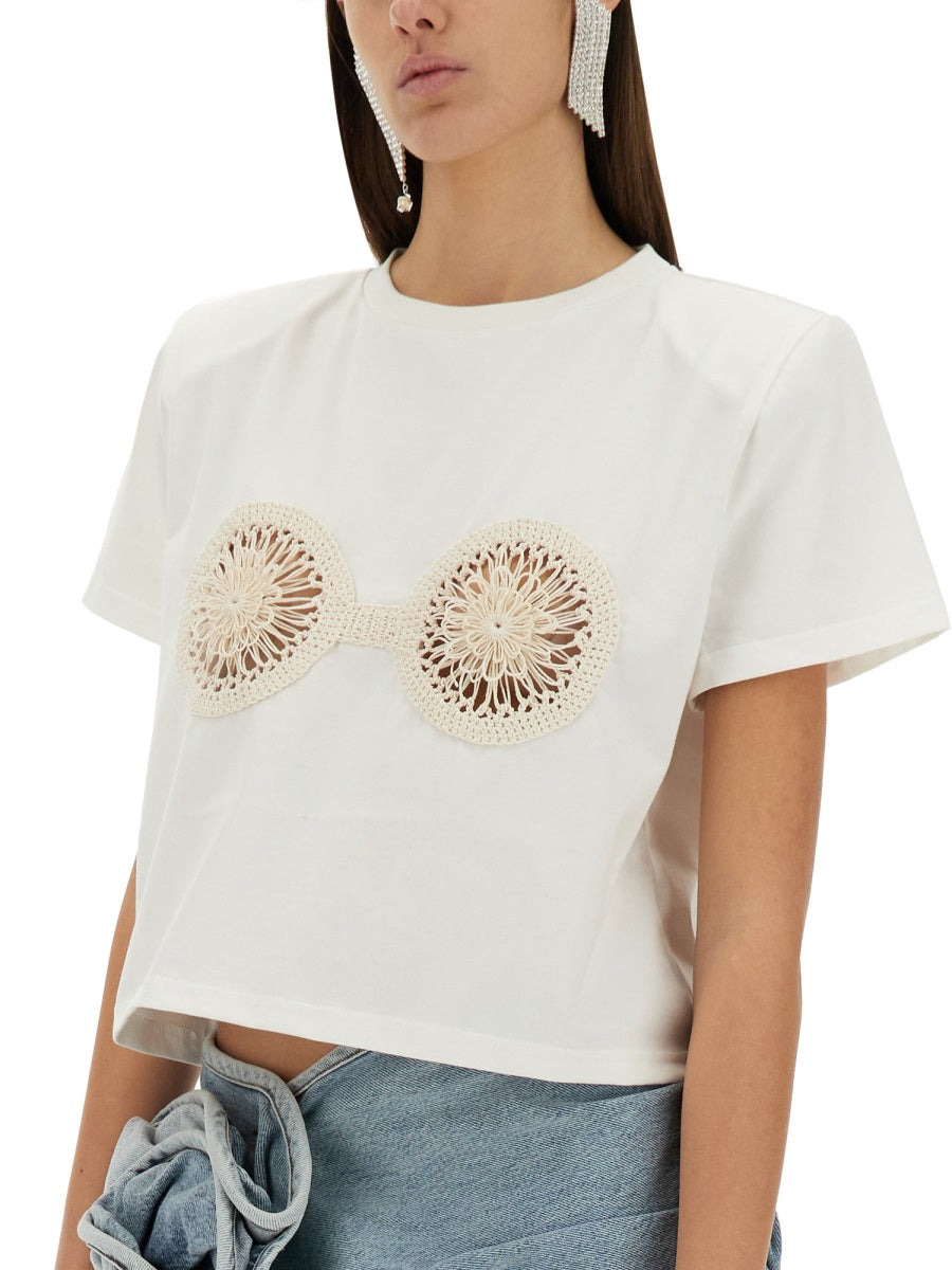 Magda Butrym Women T-Shirt With Crochet Bra - 4