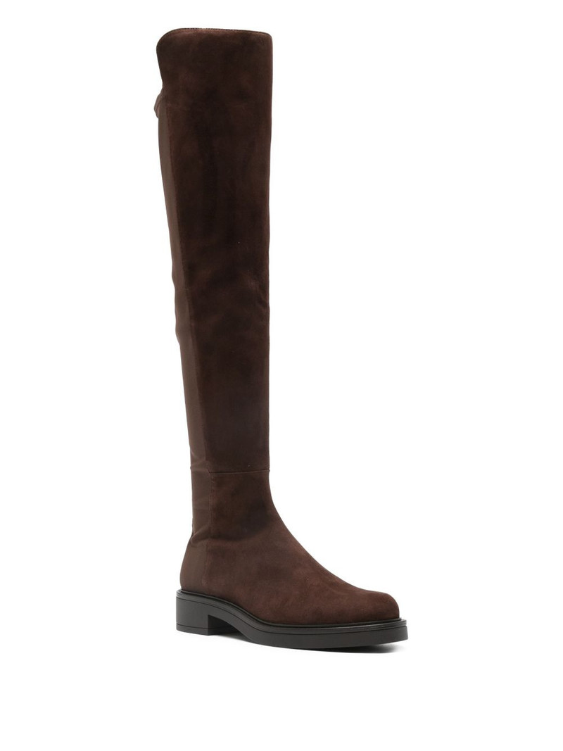 Stuart Weitzman suede stretch-knit boots outlook