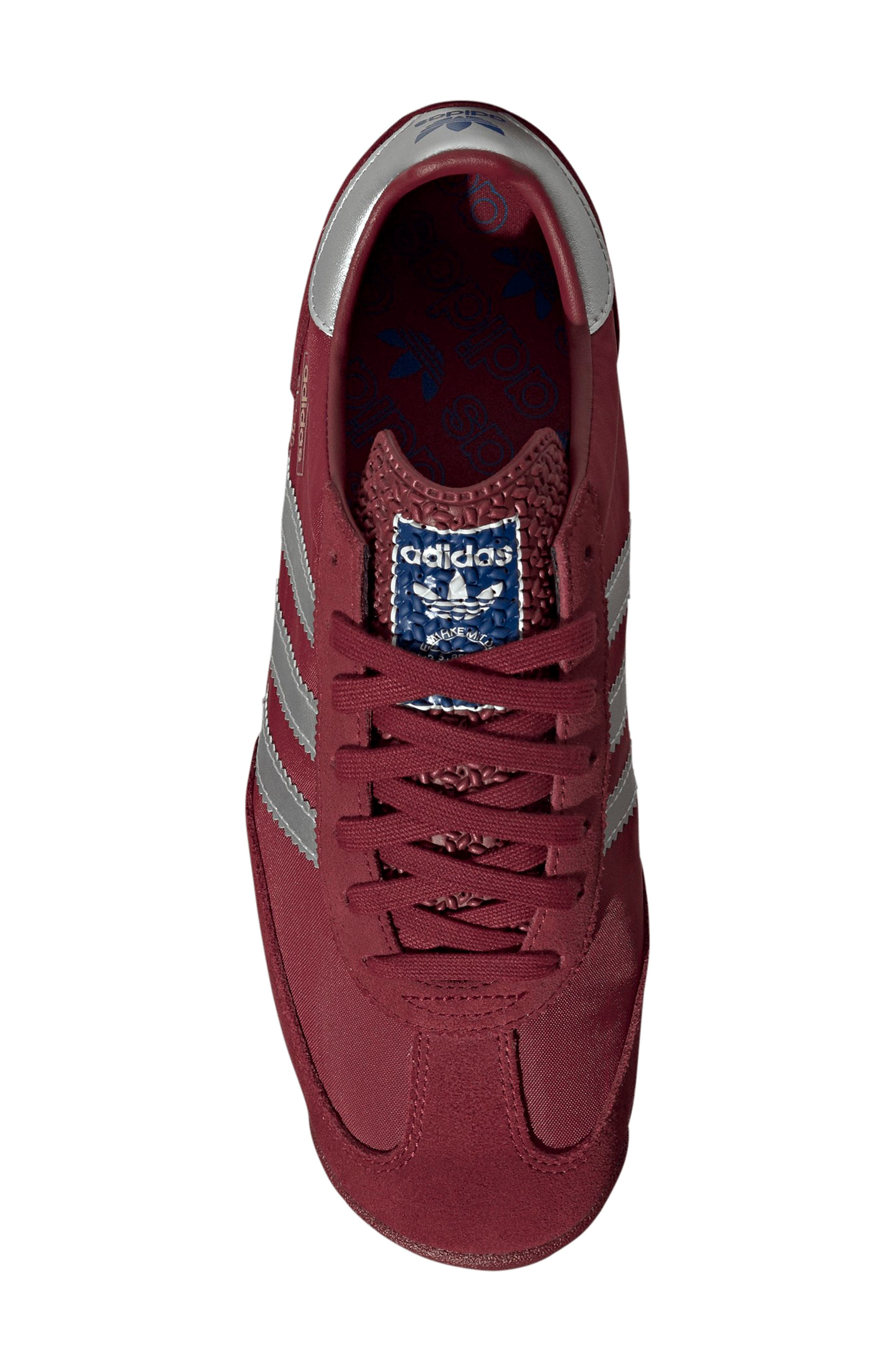 adidas Gender Inclusive SL 72 RS Sneaker in Maroon/Silver Met/Off White at Nordstrom - 4