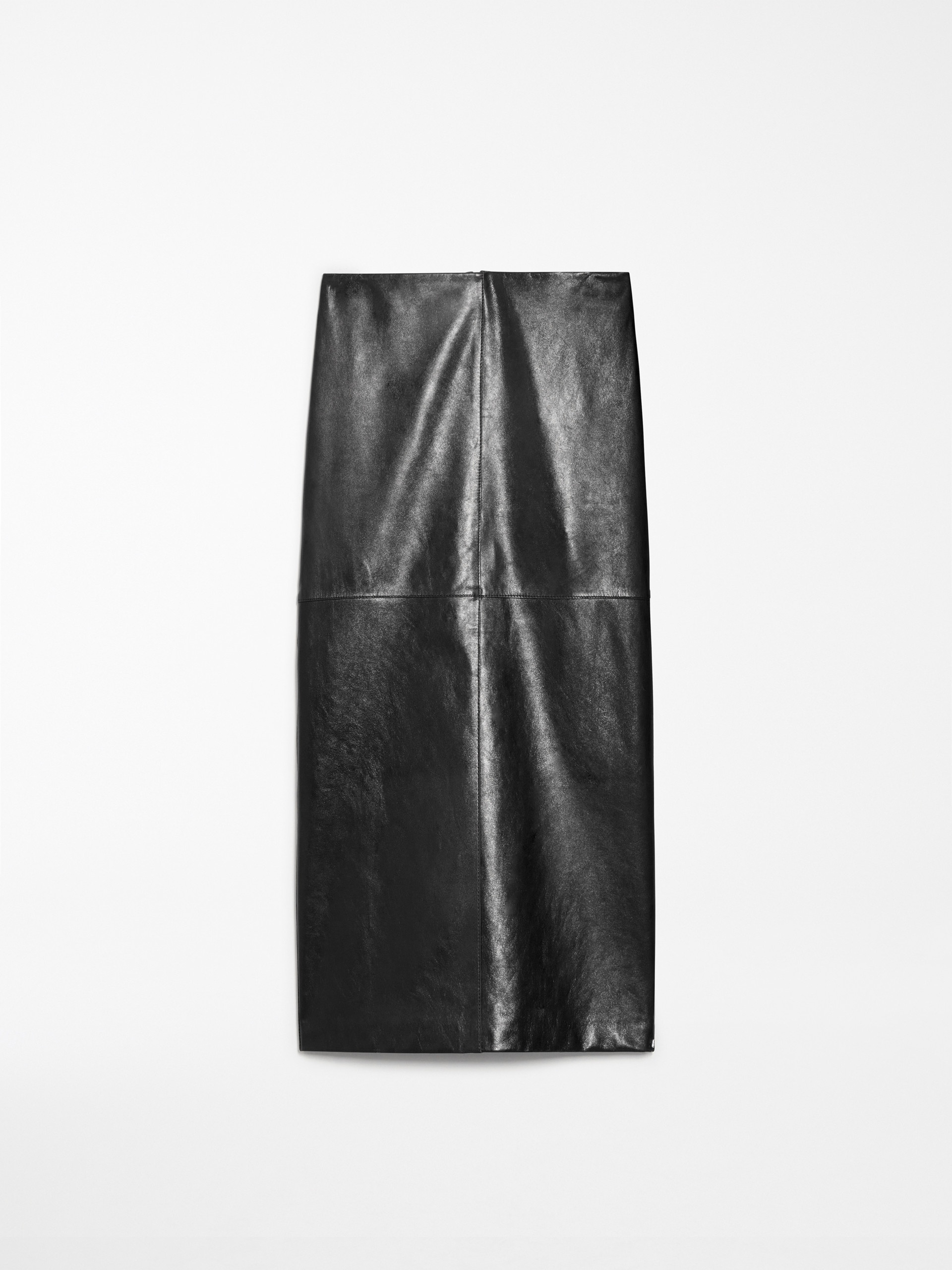 VIP【関税送料無料】希少 SPORTMAX BLACK LEATHER SKIRT Sportmax BAIRO Nappa-leather midi skirt | REVERSIBLE