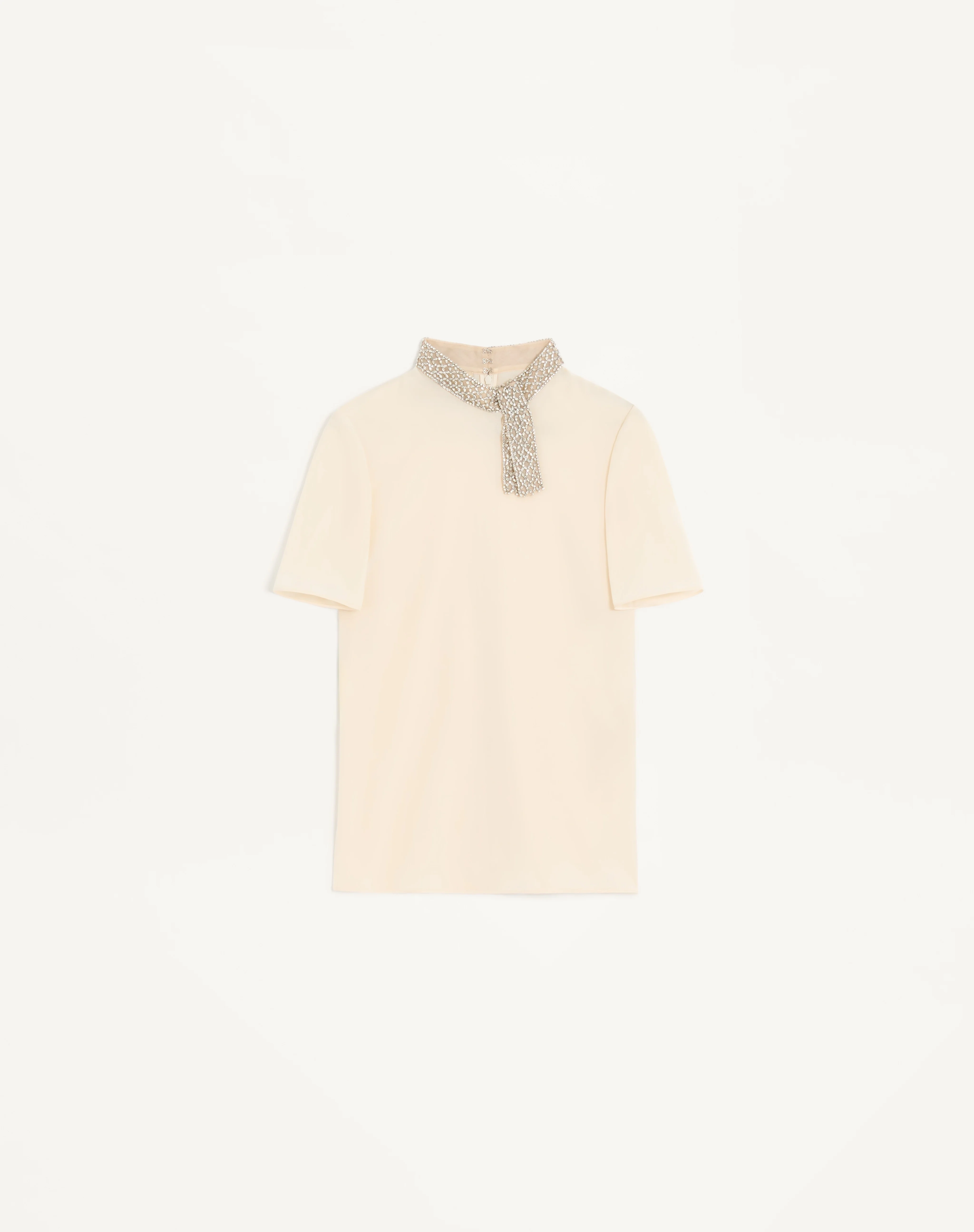 EMBROIDERED CREPE DE CHINE TOP - 1
