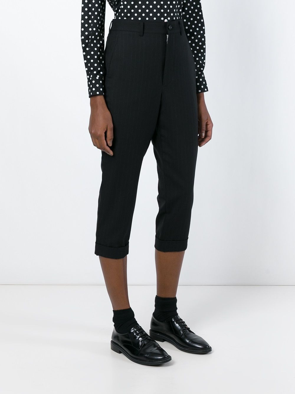 cropped pinstripe trousers - 3