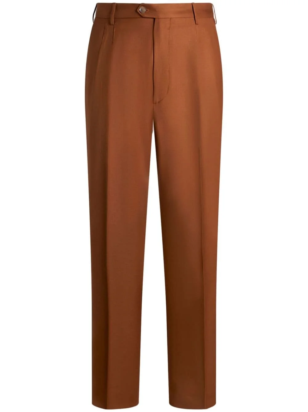 pleated straight-leg trousers - 1