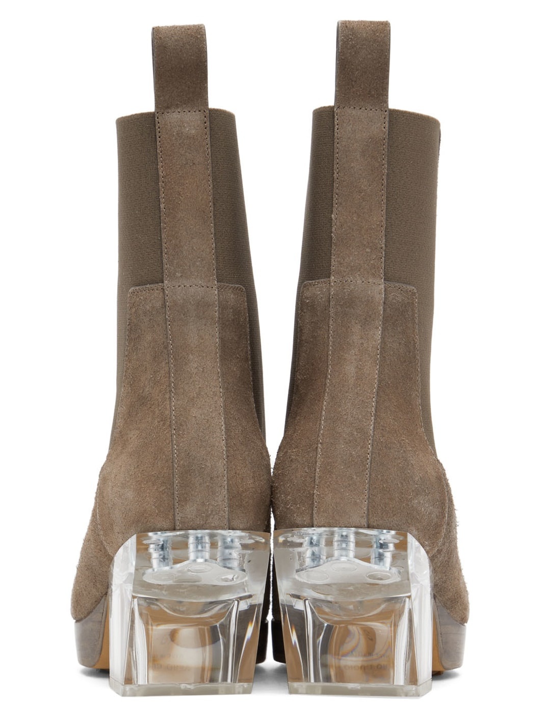 Grey Suede Heeled Sliver Boots - 4