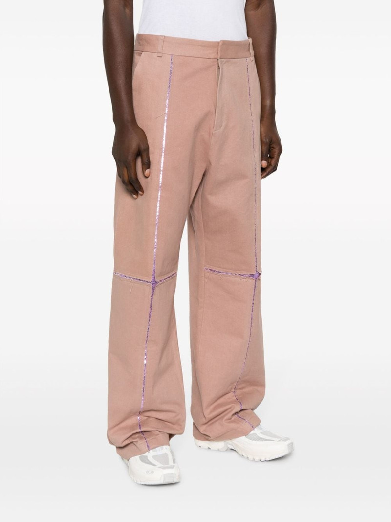 metallic ripped cotton trousers 3