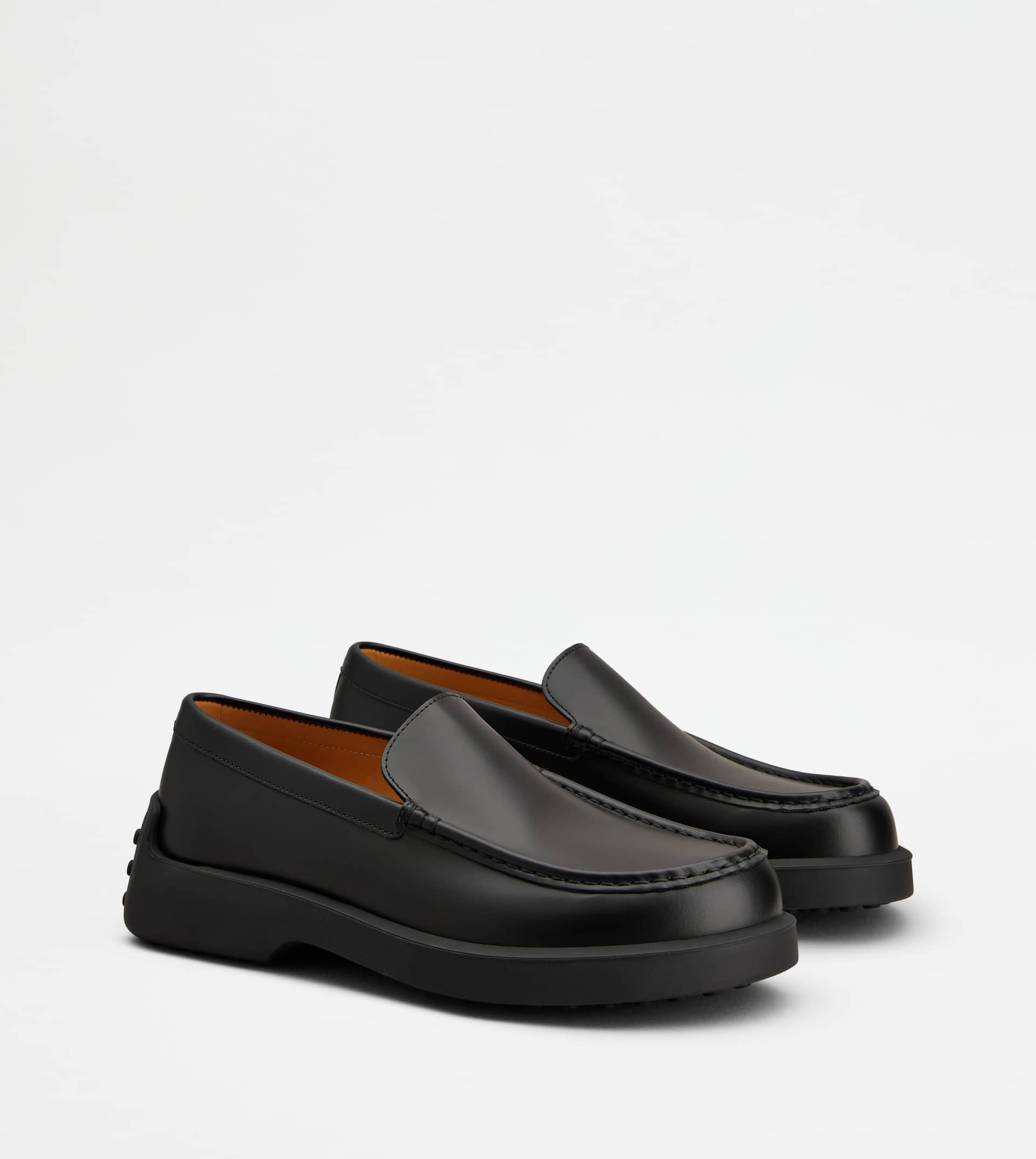 SLIPPER LOAFERS IN LEATHER - BLACK - 2