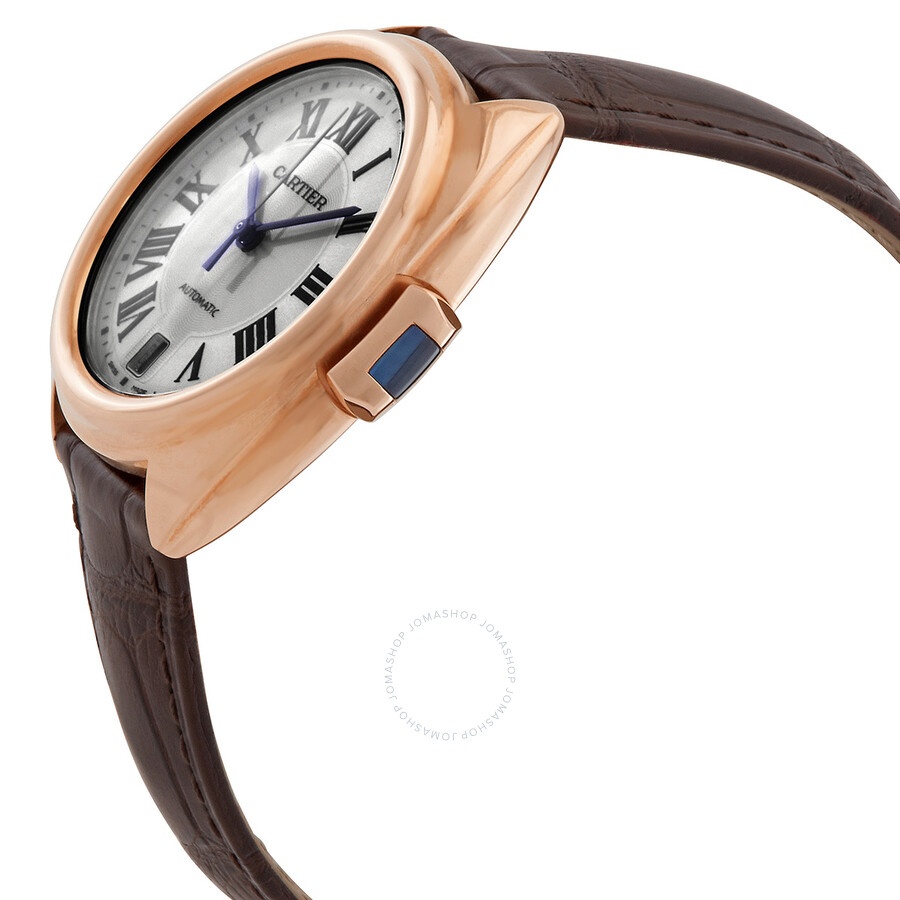Pre-owned Cartier Cle Automatic 18kt Rose Gold Flinque Sunray Dial Ladies Watch WGCL0013 - 2