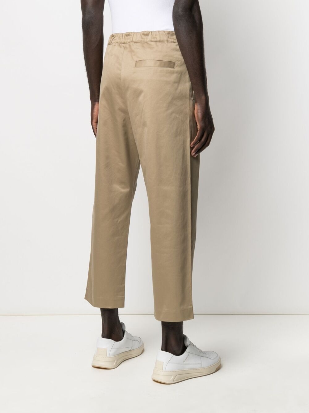 belted cotton chino trousers - 4