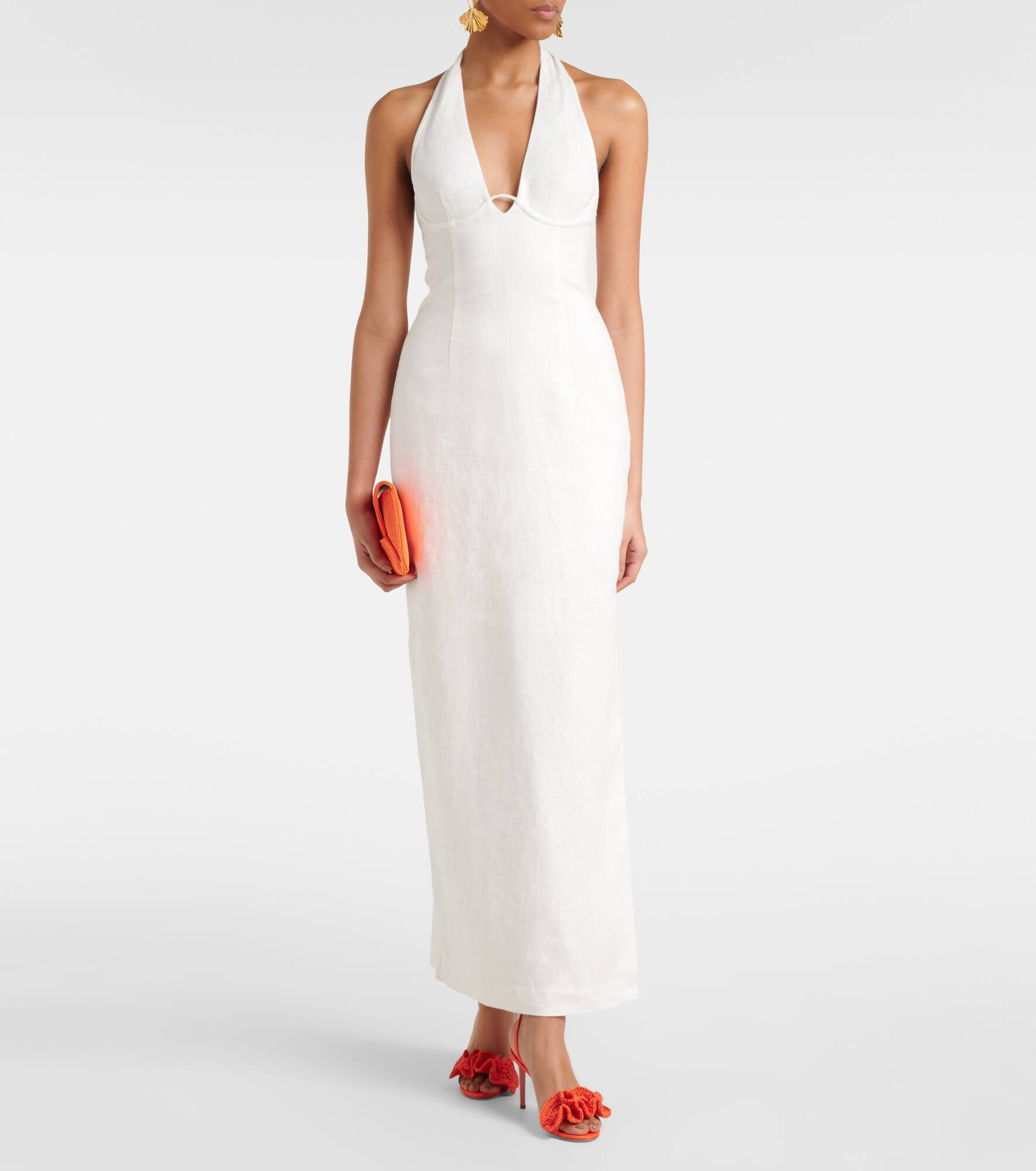 Violet halterneck linen maxi dress - 2