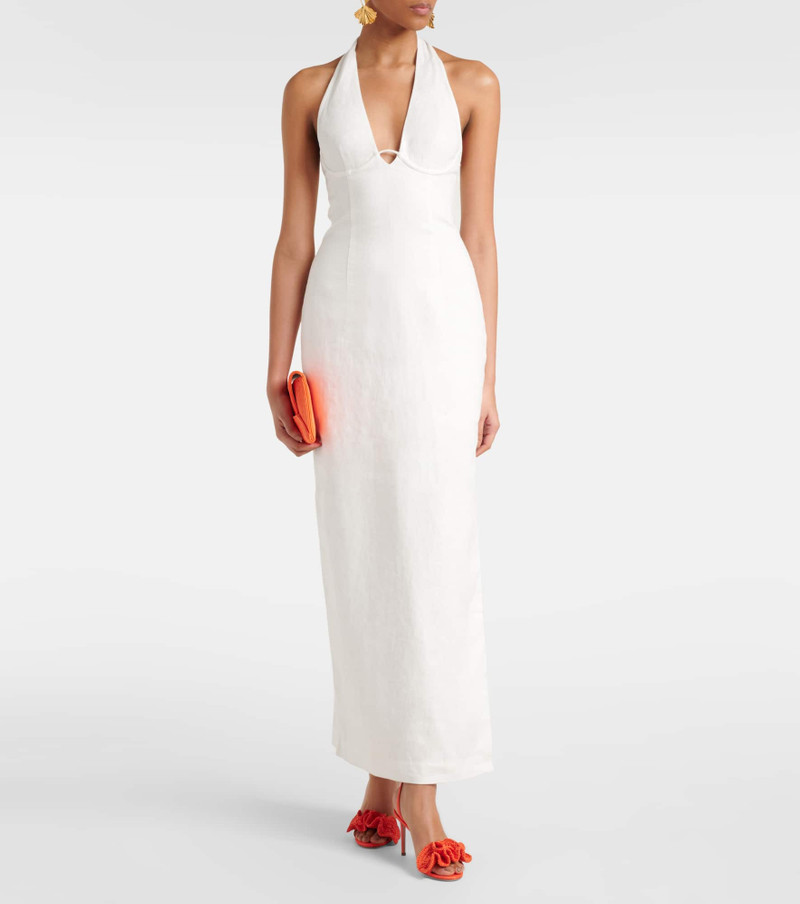 SIR. Violet halterneck linen maxi dress outlook