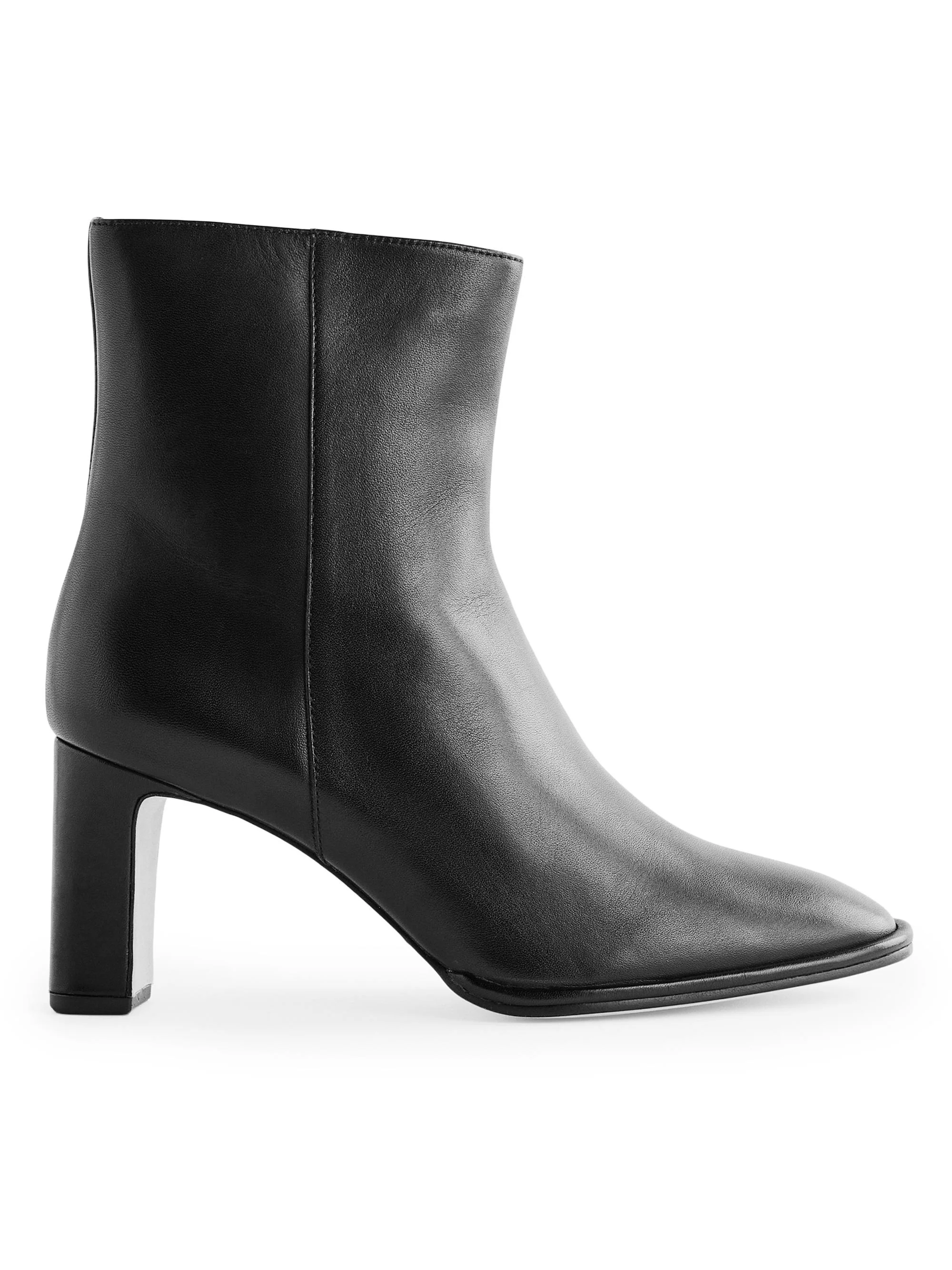 Women's Gillian 75MM Leather Ankle Boots - Black Leather - 1