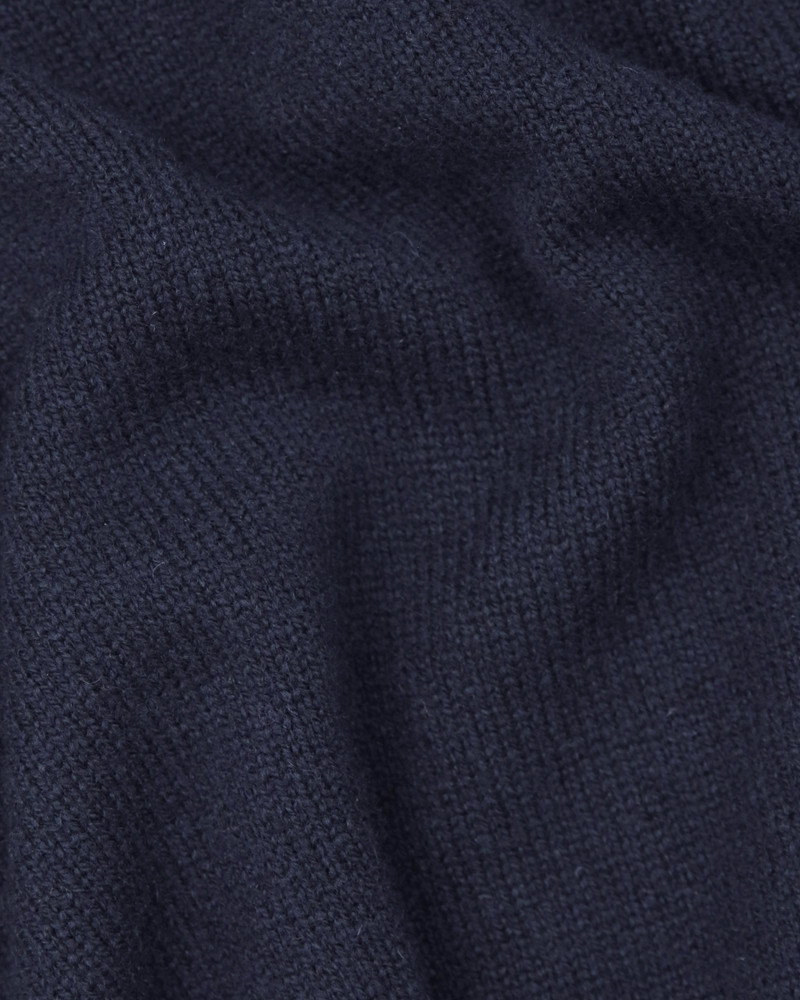 NAVY LAMBSWOOL QUARTER ZIP-UP SWEATER 3