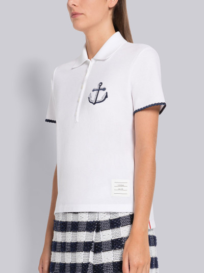 Thom Browne Pique Anchor Embroidery Short Sleeve Polo outlook