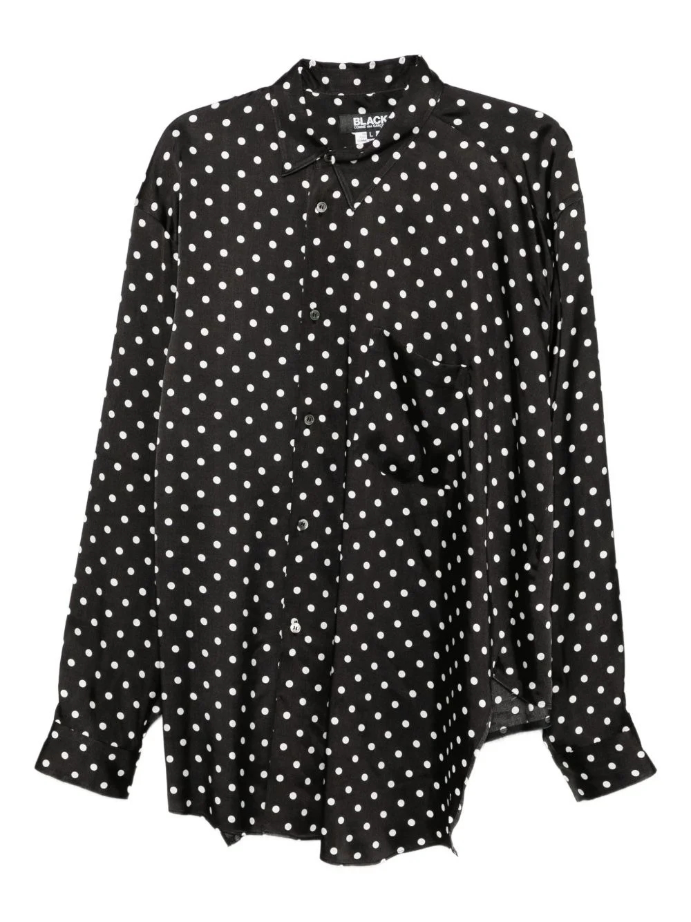 polka-dot asymmetric shirt - 1