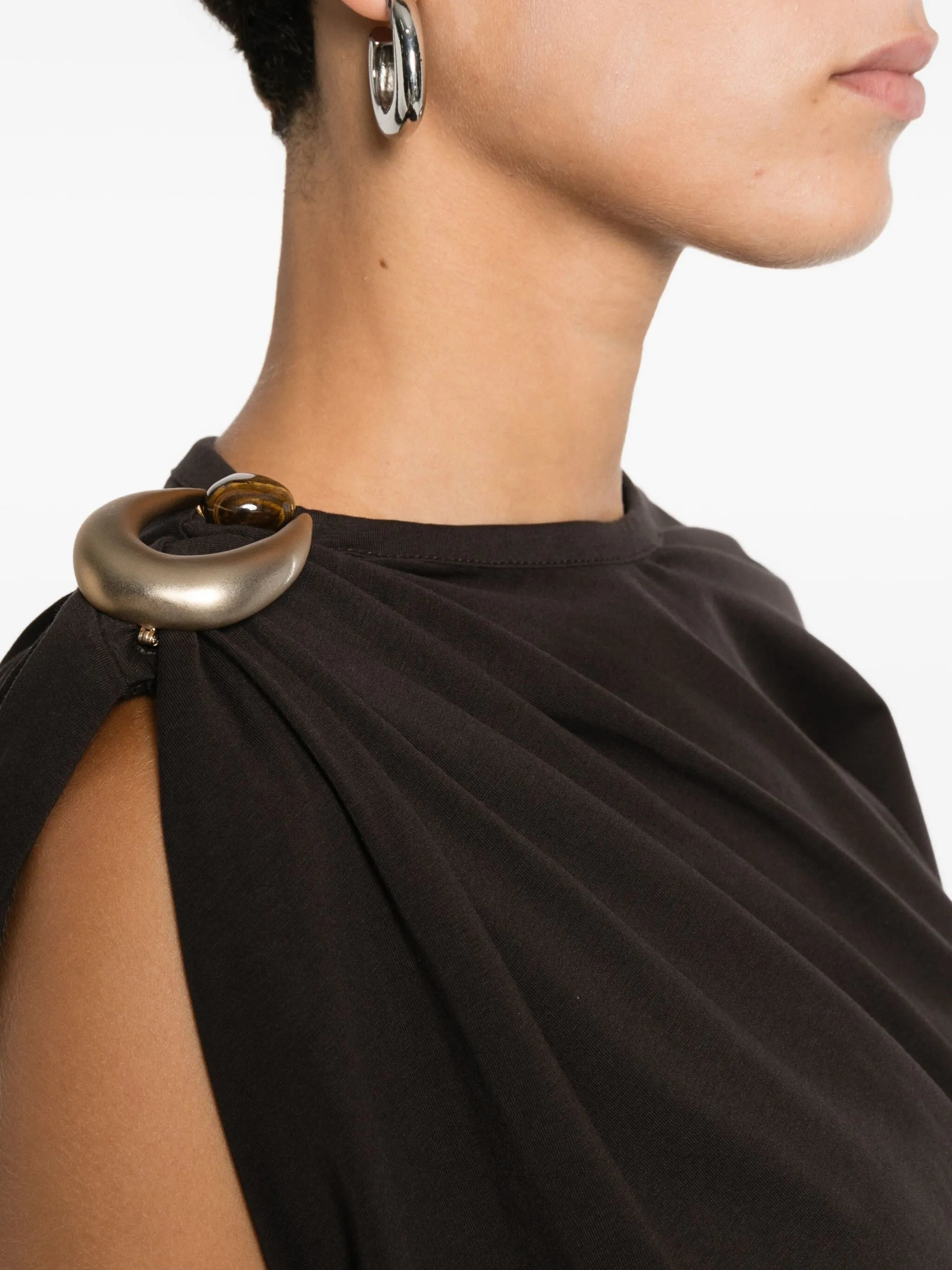 draped ring-detail top - 5