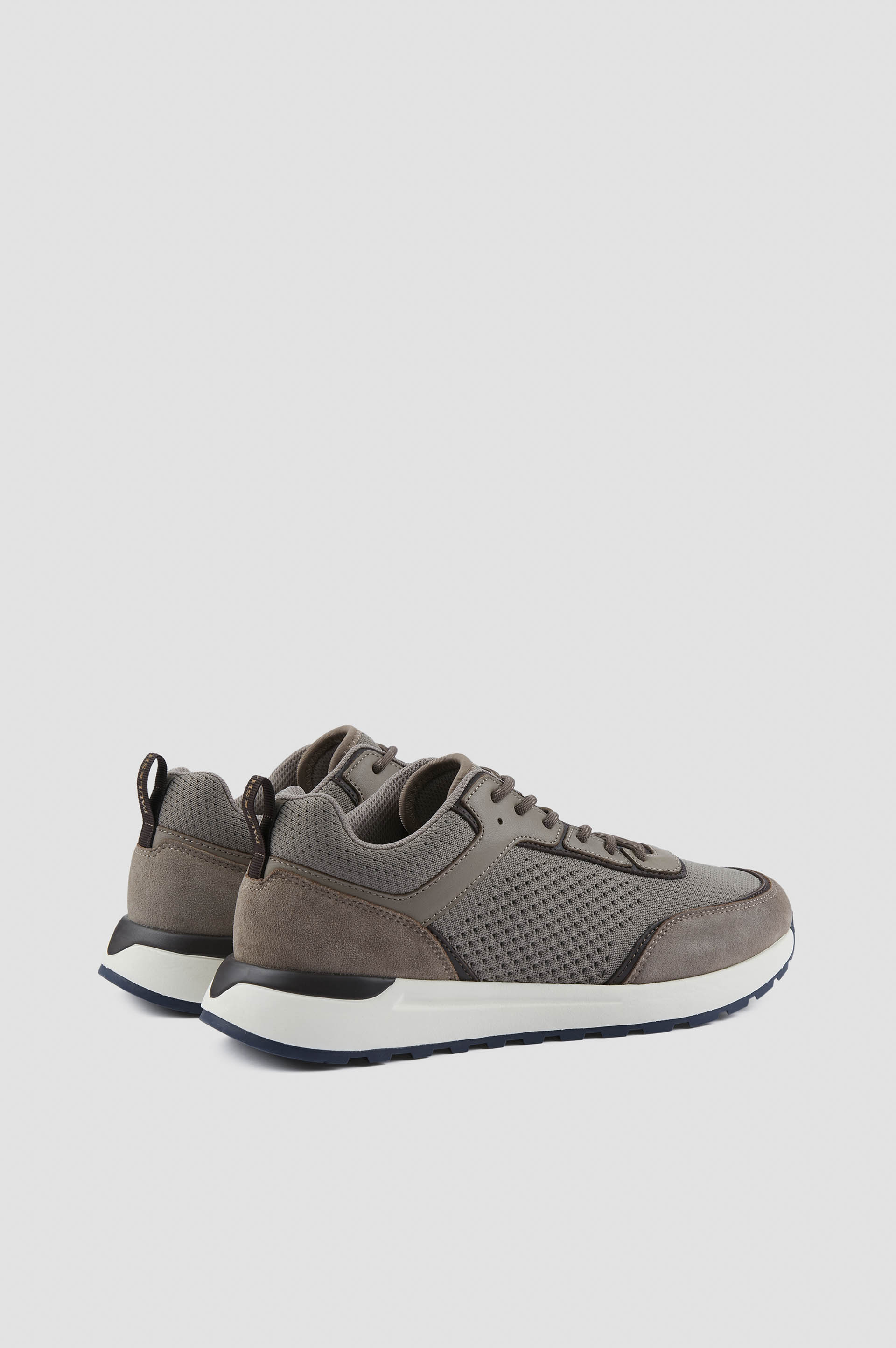 KNIT AND LEATHER SNEAKERS - 3