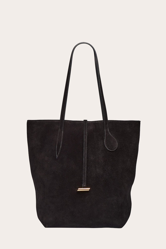 TALL SPROUT TOTE BLACK SUEDE - 1