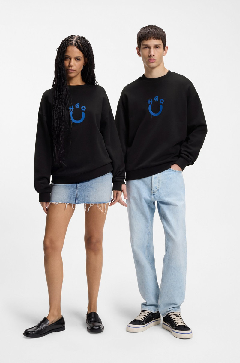 HUGO COTTON-TERRY SWEATSHIRT WITH HAPPY HUGO outlook