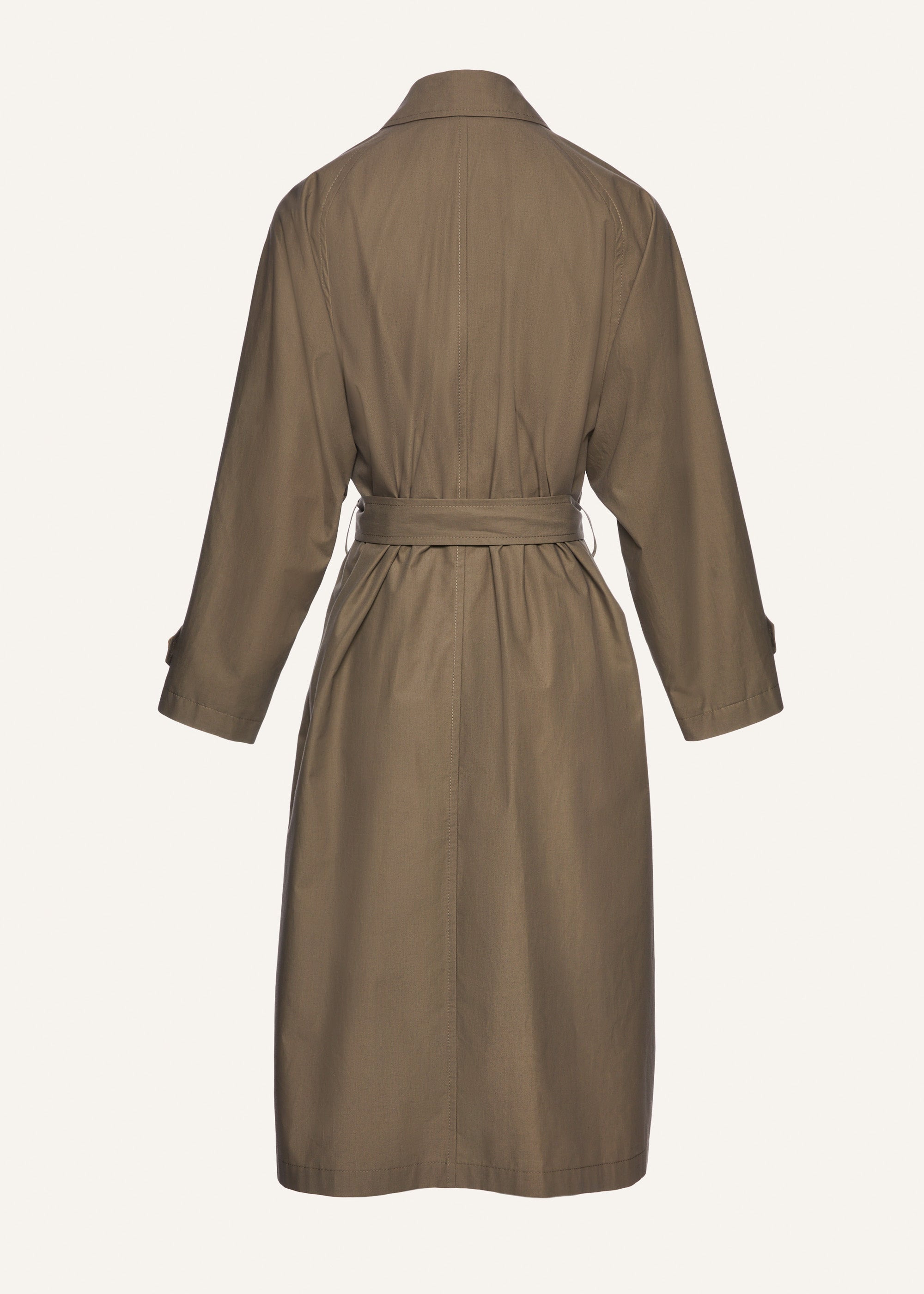 Belted cotton trench coat in grey - 2