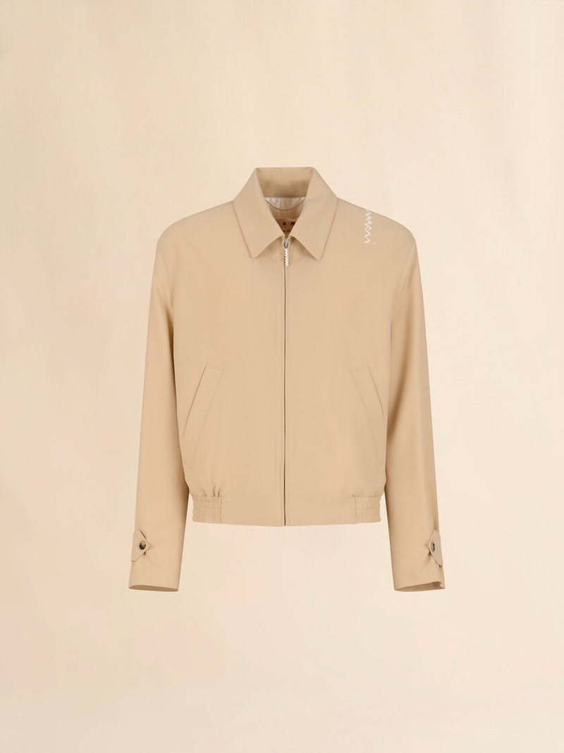 CREAM LIGHT WOOL JACKET WITH COLLAR 1