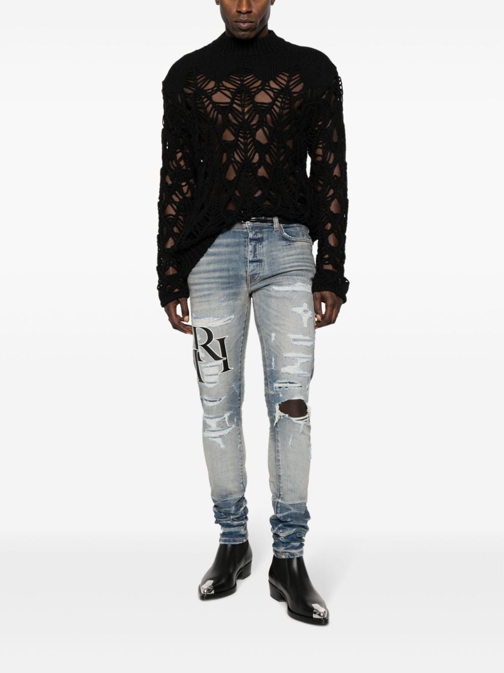 logo-patch cotton-blend slim-fit jeans - 2