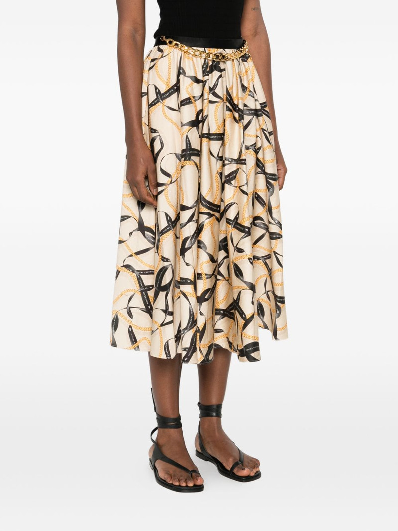 cotton skirt with ribbon and chain print 3