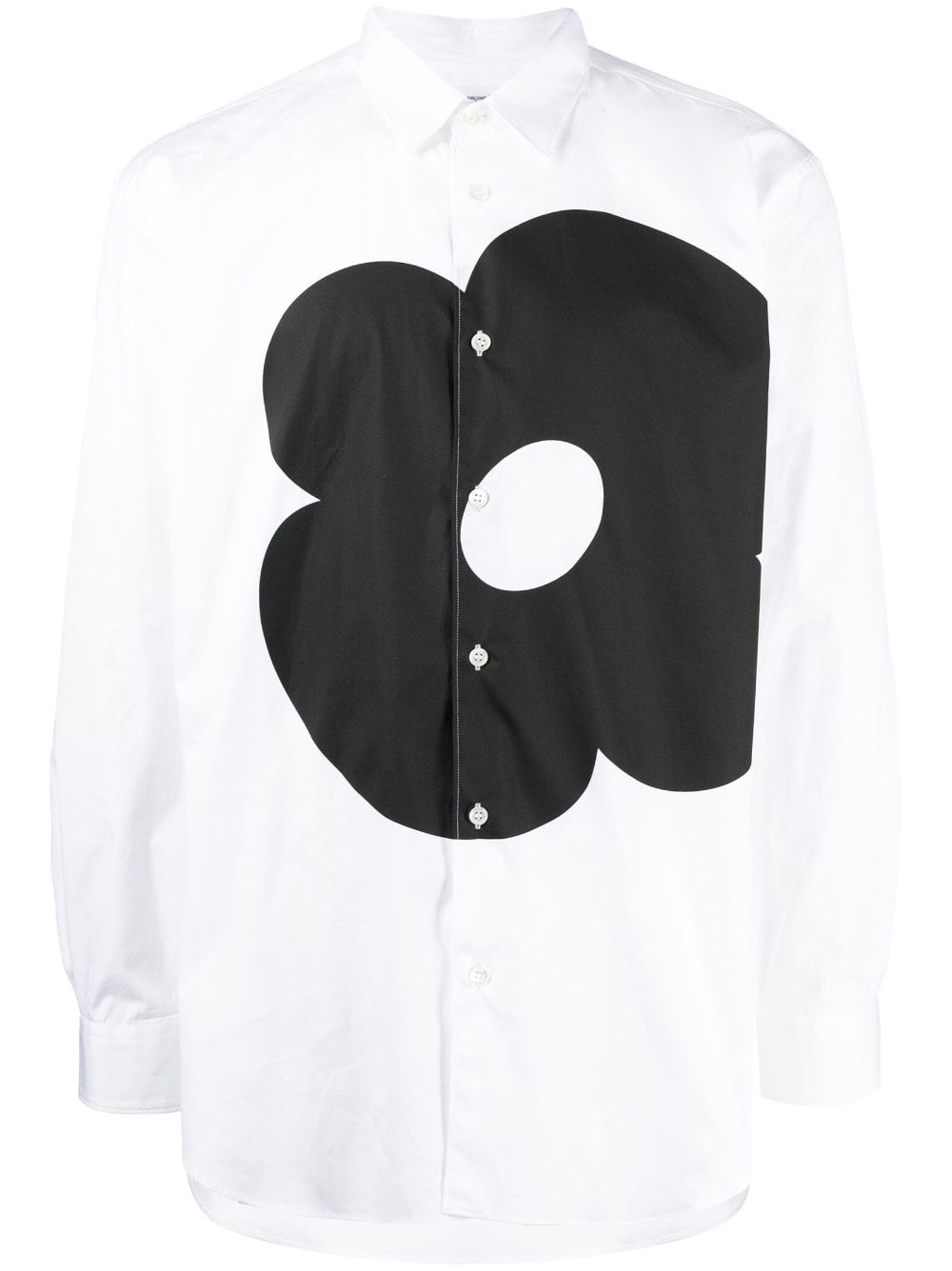 flower-print long-sleeve shirt - 1