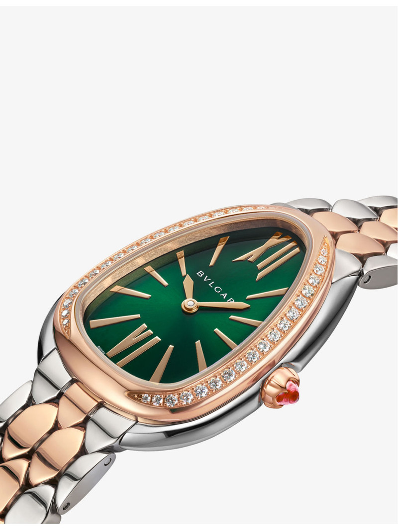 BVLGARI SP33C4SPGSPGD Serpenti Seduttori 18ct rose-gold, stainless-steel and 0.39ct brilliant-cut diamond qu outlook