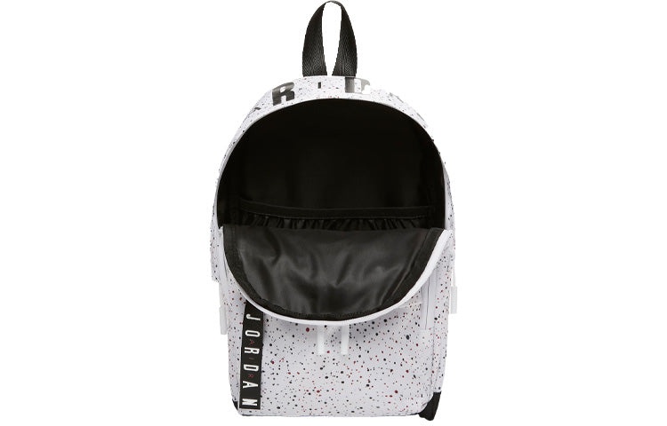 Air Jordan Athletic Zipper Opening Adjustable Strap Schoolbag Backpack Unisex White HA6232-101 - 4