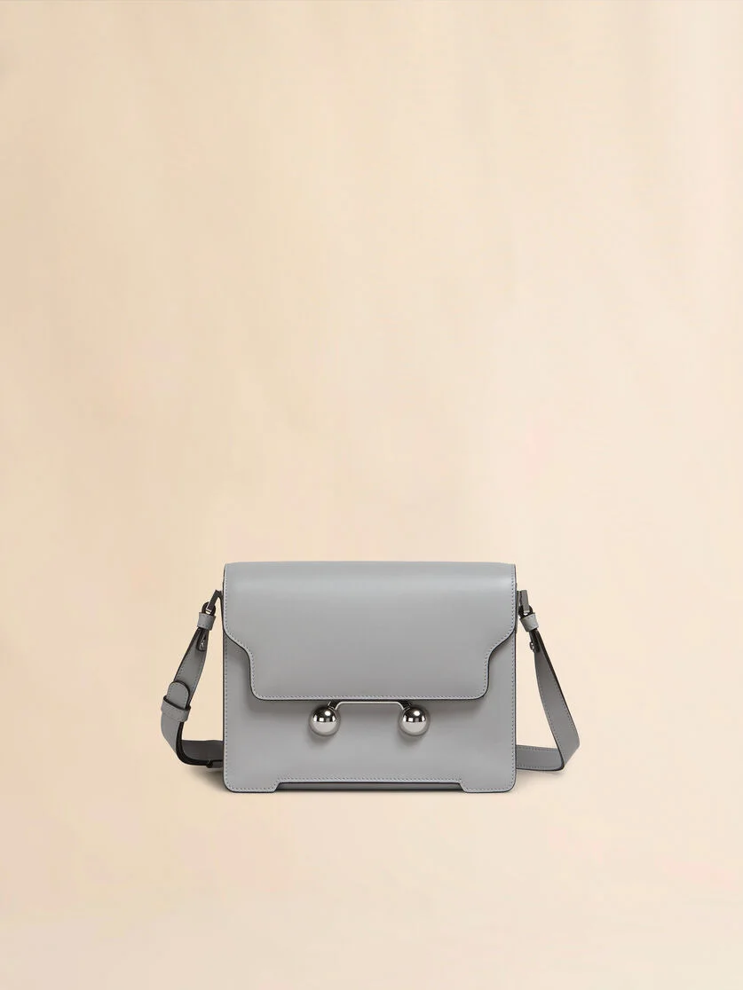 LIGHT GREY LEATHER TRUNKAROO MEDIUM SHOULDER BAG - 1