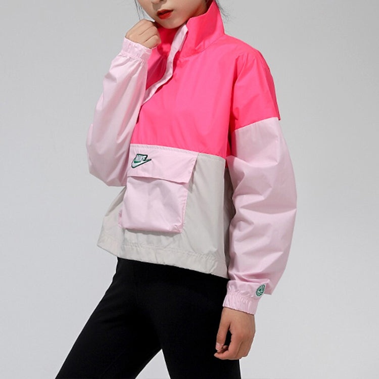 (WMNS) Nike Sportswear Woven Anorak Pink CU5971-639 - 4