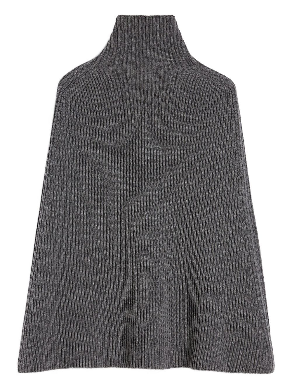 high-neck ribbed cape - 7