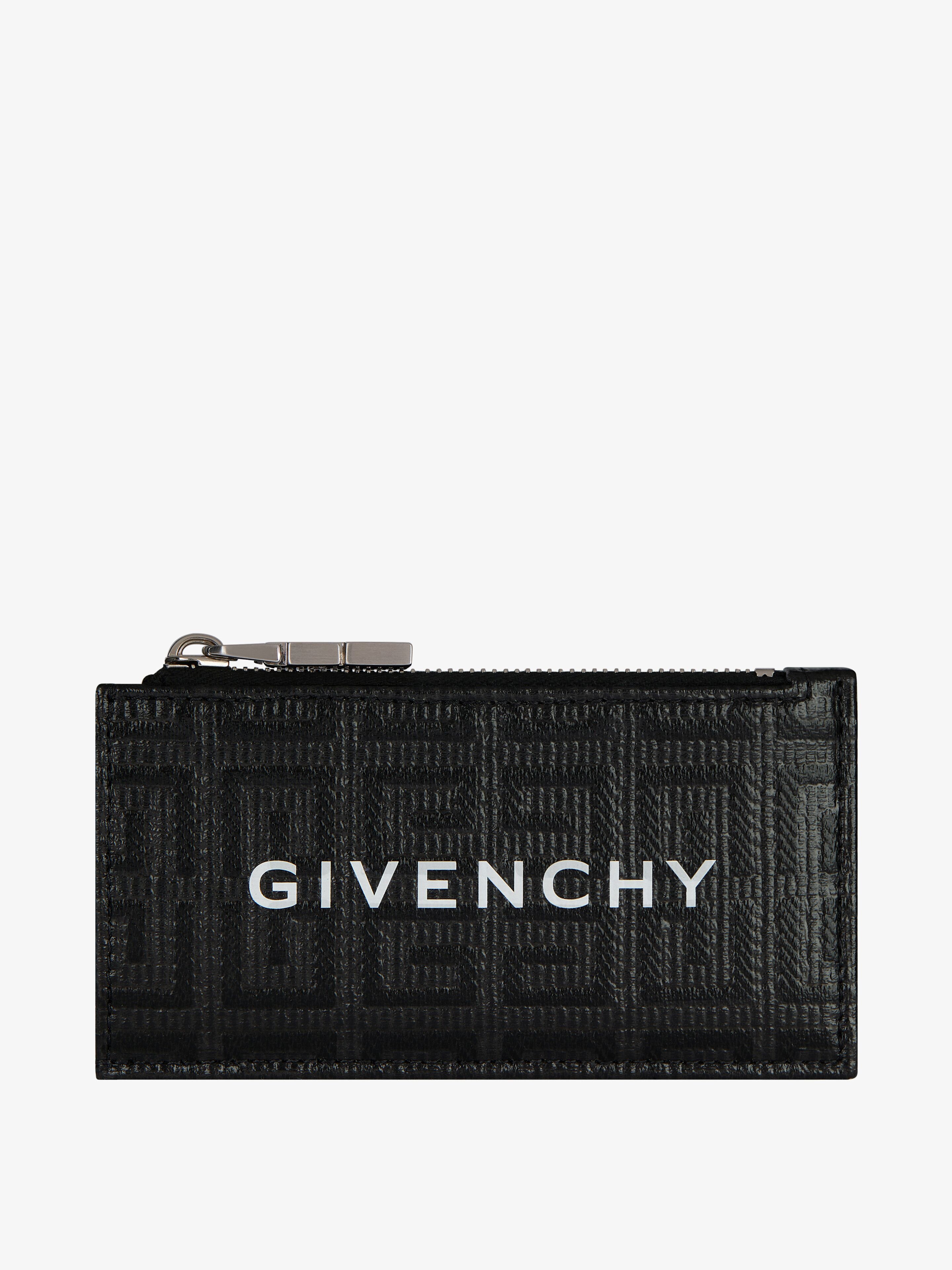 ZIPPED CARD HOLDER IN 4G COATED CANVAS AND LEATHER - 2