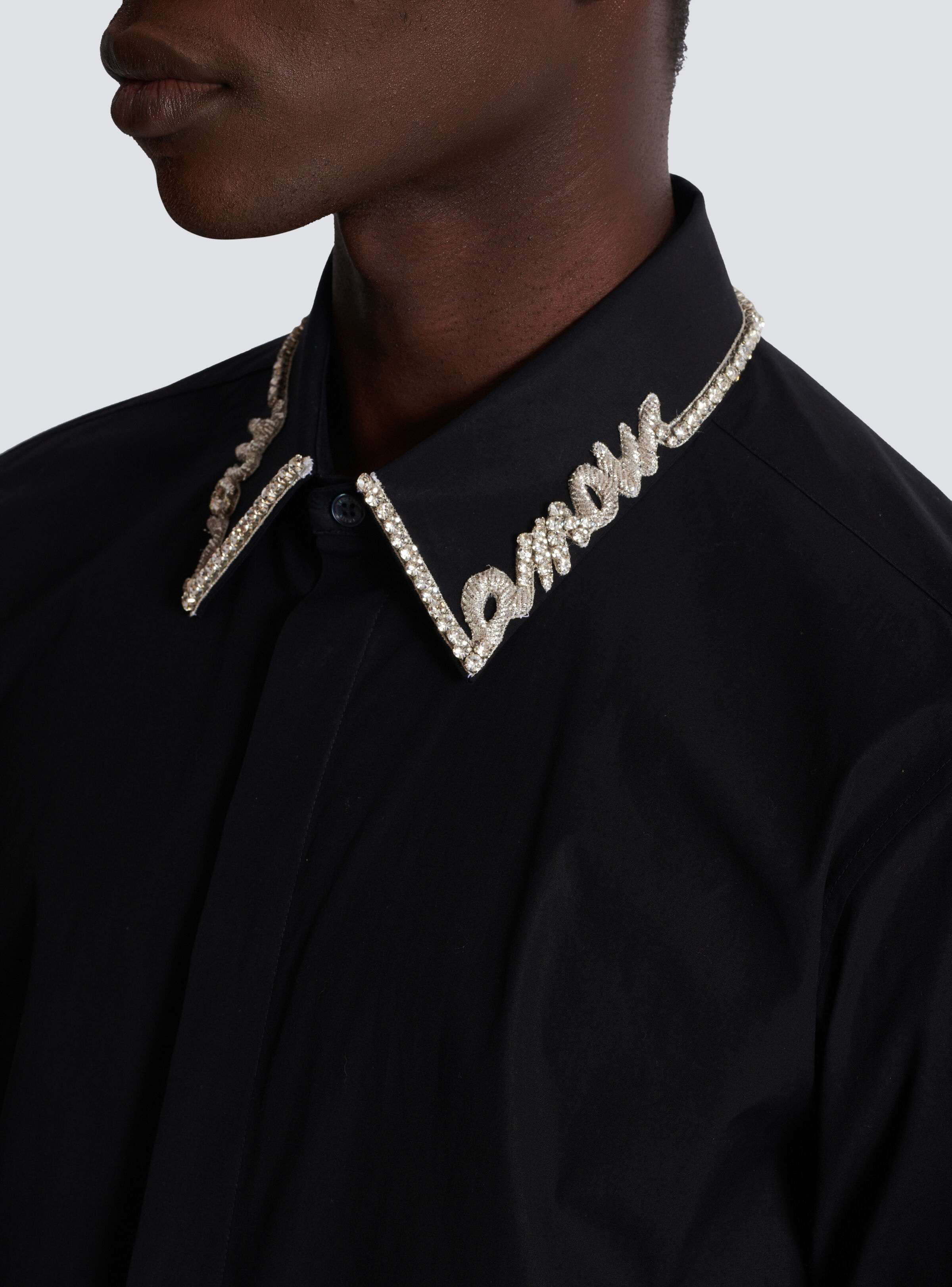 Poplin shirt with embroidered "Love Letter" collar - 8