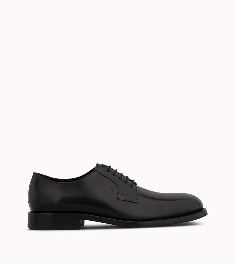 LEATHER DERBY SHOES - BLACK 1