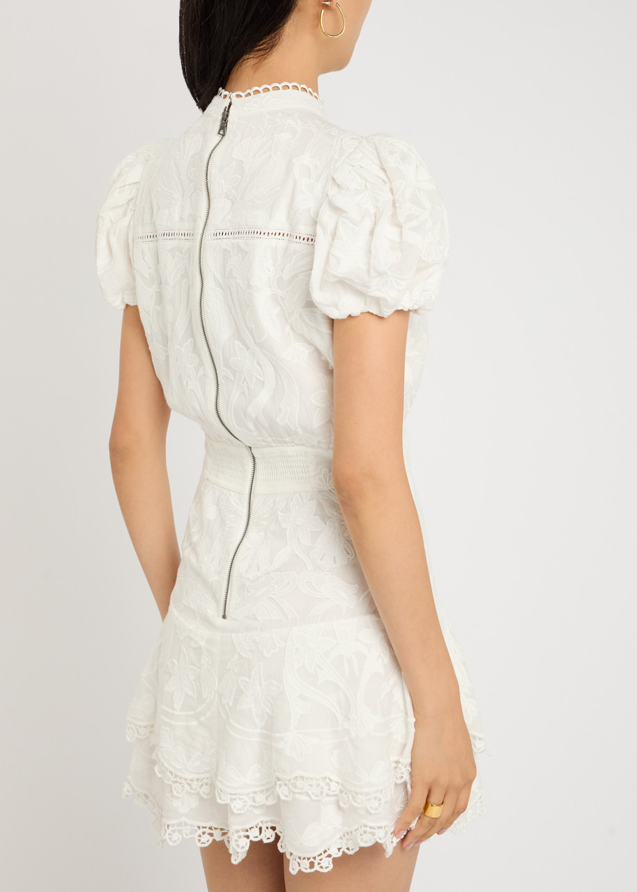 Alice + Olivia Loryn Floral-embroidered Cotton Mini Dress - 3