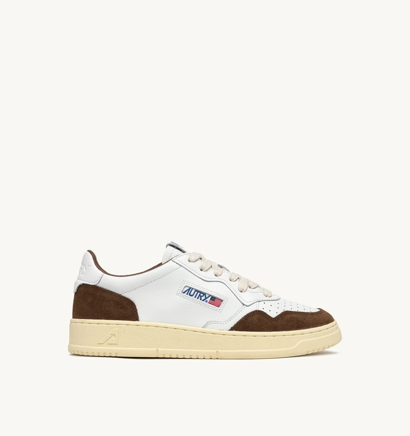 MEDALIST LOW SNEAKERS IN WHITE LEATHER AND TUNDRA SUEDE - 1