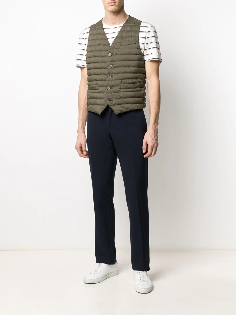 quilted V-neck gilet - 2