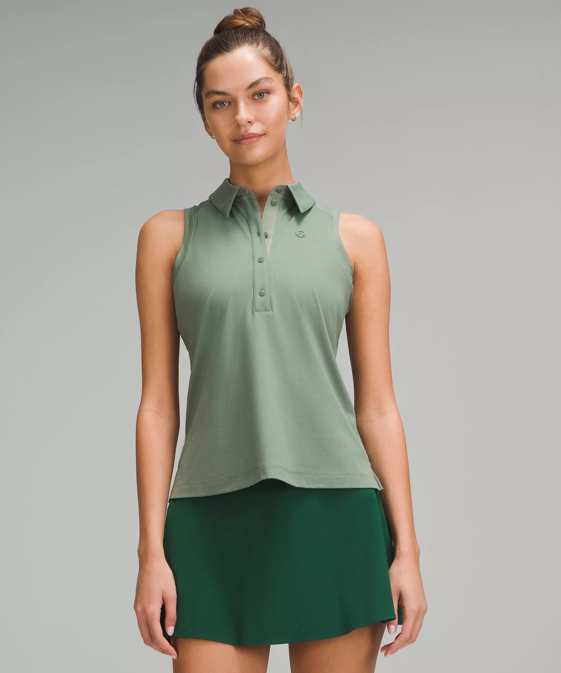 Quick-Dry Sleeveless Polo Shirt *Straight Hem - 1