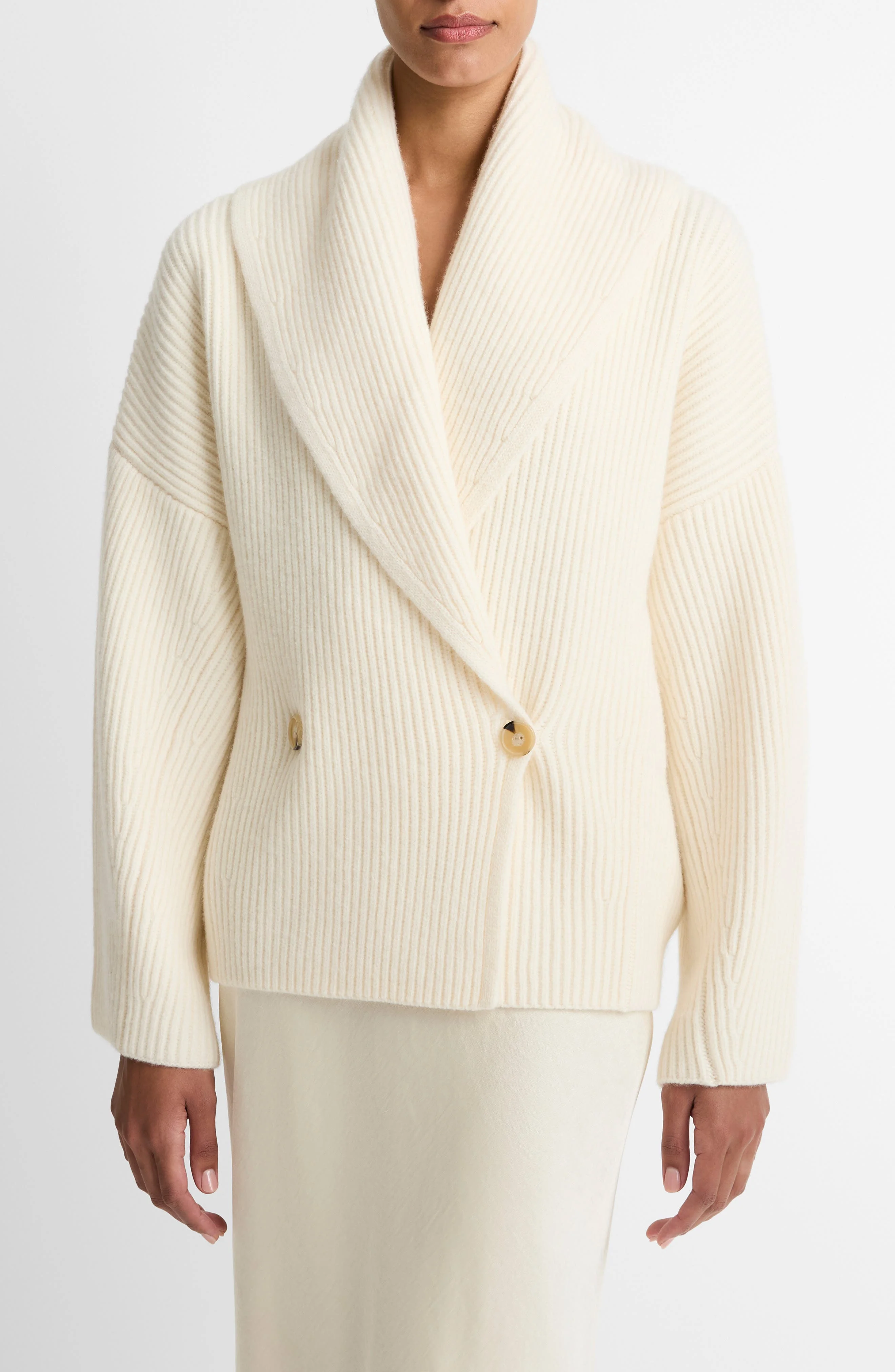 Vince Double Breasted Rib Cardigan in Off White at Nordstrom - 1
