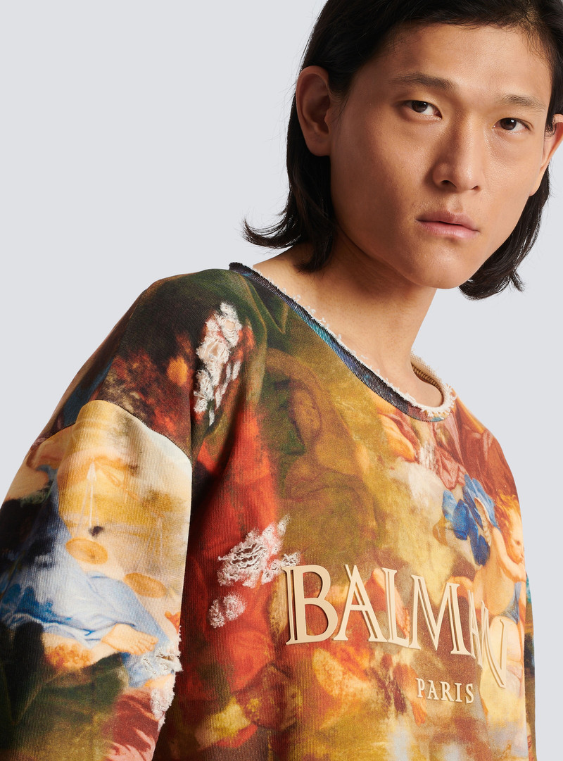 Sky print trompe-l'oeil sweatshirt 7