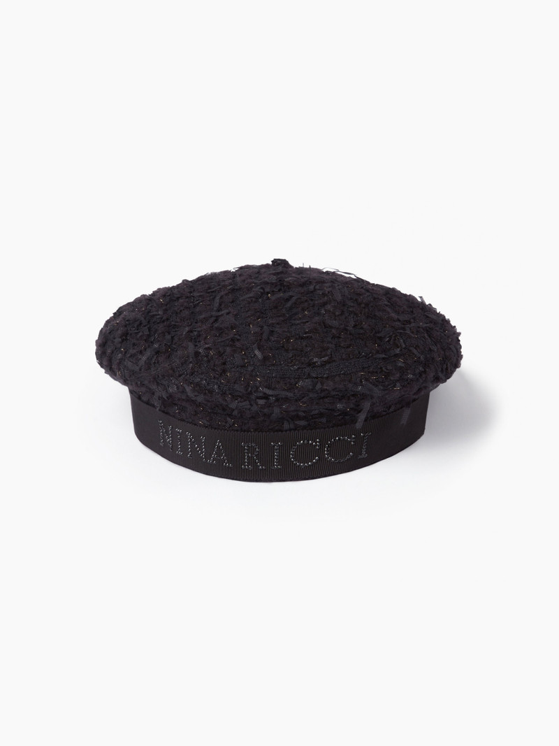 TWEED BERET WITH NINA RICCI LOGO 1