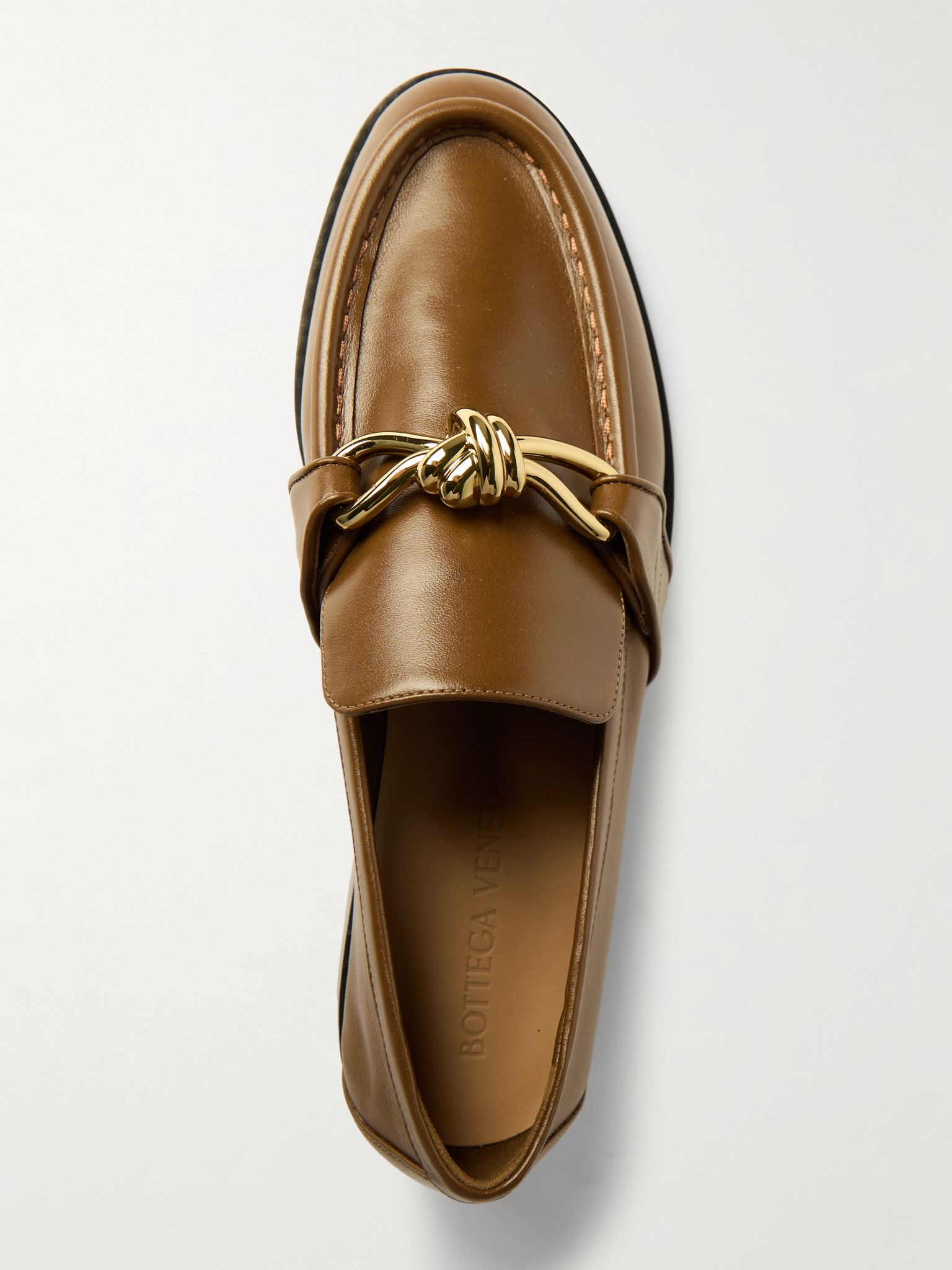 Astaire embellished leather loafers Brown - 4