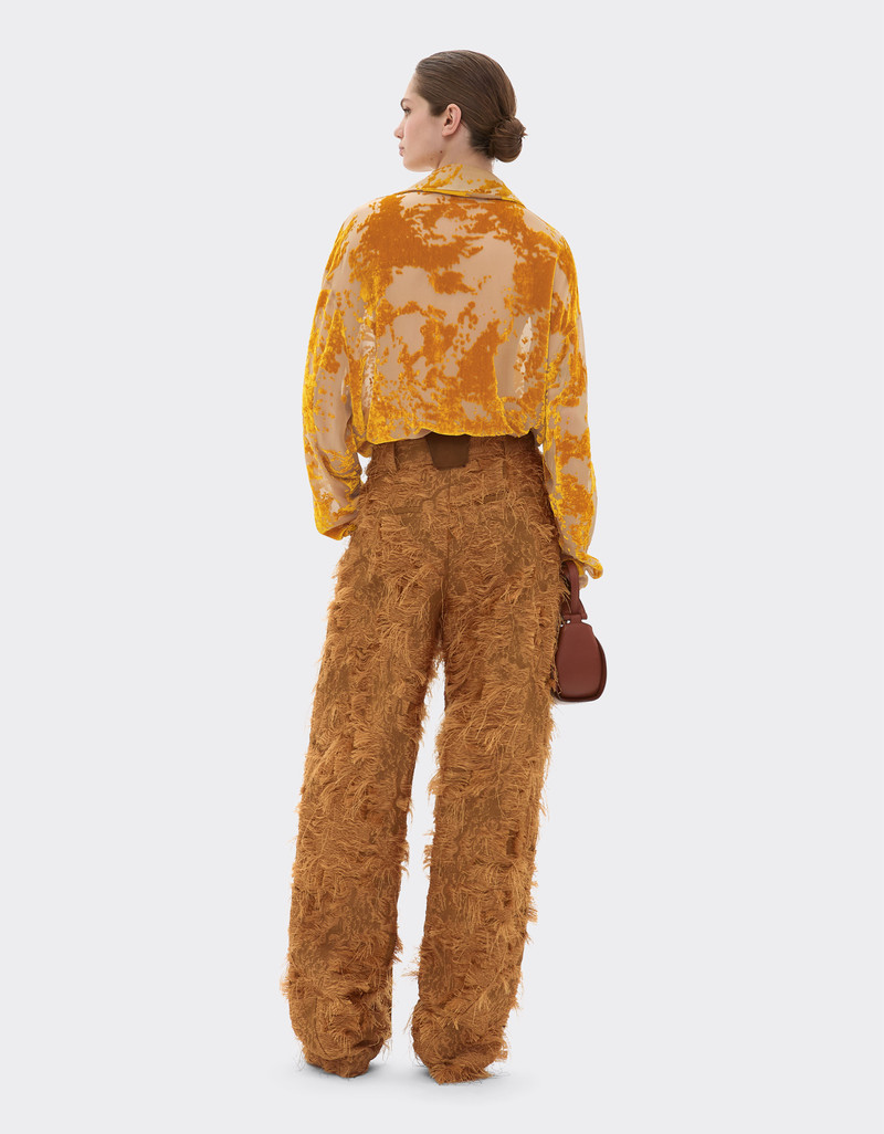 Silk velvet shirt with dévoré print 5